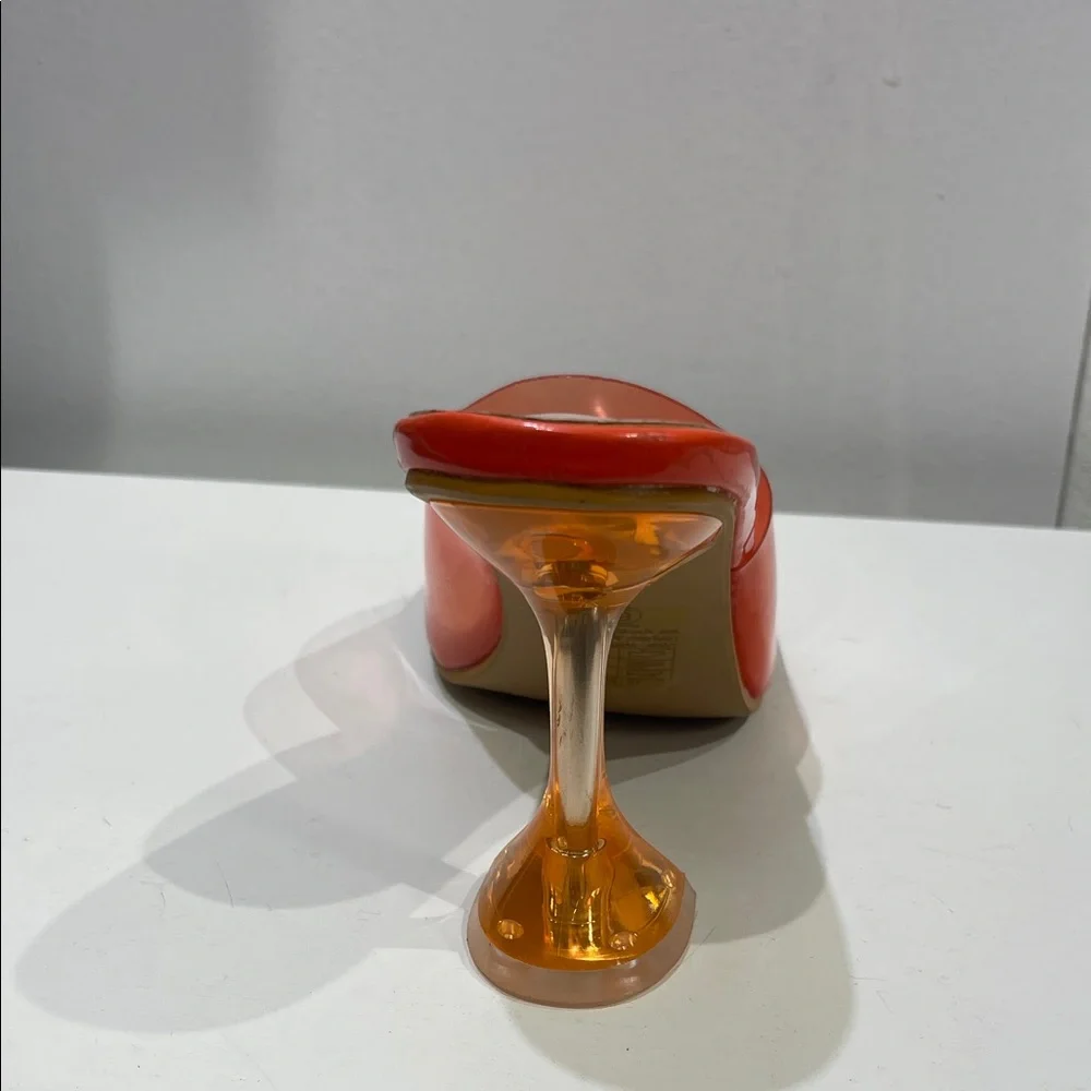 Orange Transparent Heeled Mules - Picture 4 of 4